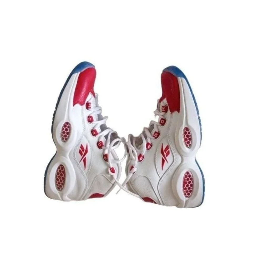 Reebok Question Mid 'White Pearlized Red' Allen Iverson Basketball Sneakers
